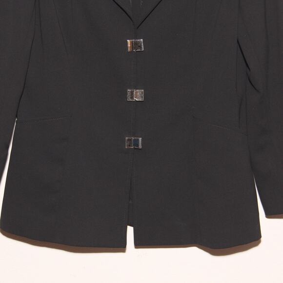 Doncaster Snap Buckle Front Black Blazer Size 6 - Picture 6 of 11